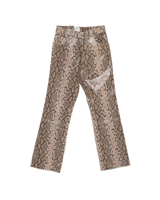 MIDNIGHT RODEO Brown "1968" Snakeskin Print Trousers for men