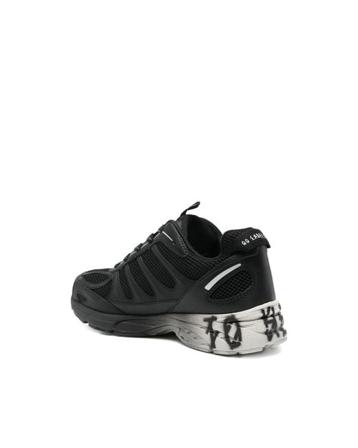 44 Label Group Black Panelled Sneakers for men