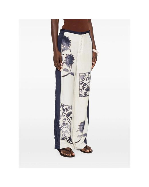 Sir Blue Floral-Print Trousers
