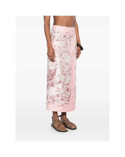 Ferragamo Pink Silk Stole