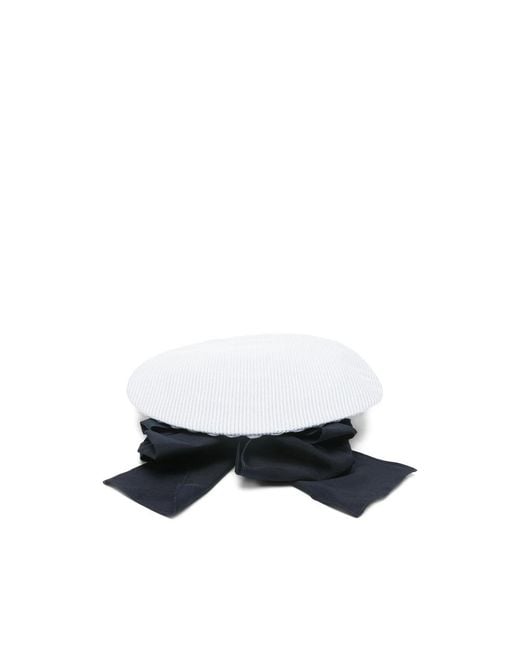 Vivetta White Bow-Detail Hat