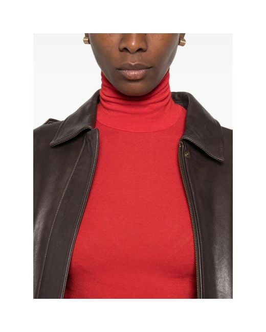 Tela Red Matilde Roll-Neck Long-Sleeve Top
