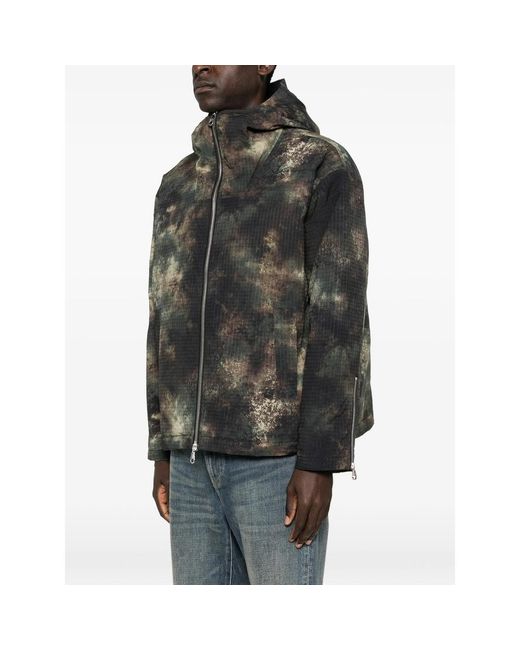 Cole Buxton Brown Camouflage-Pattern Hooded Jacket for men