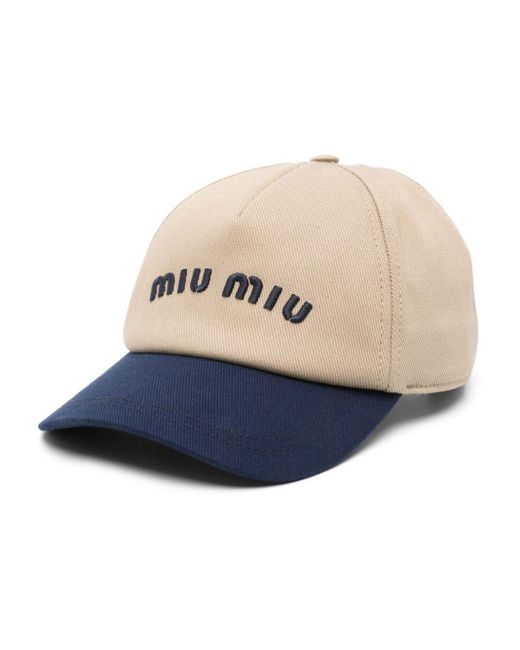 Miu Miu Blue Twill-Weave Cap