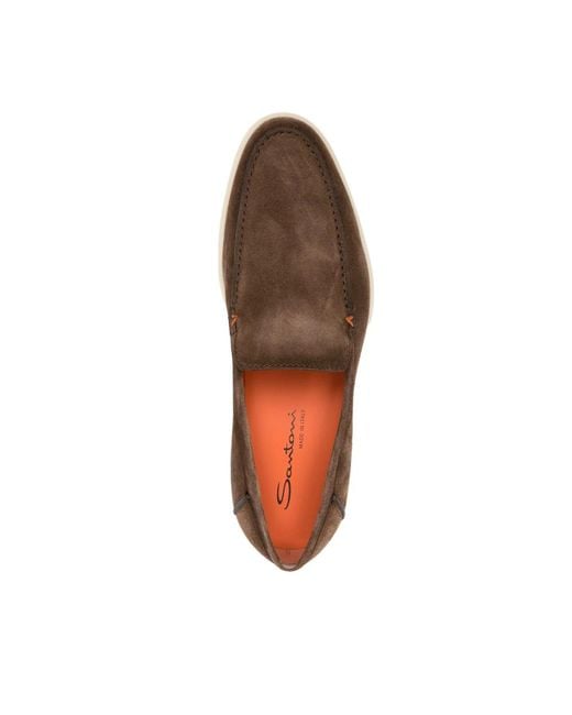 Santoni Brown Loafers for men