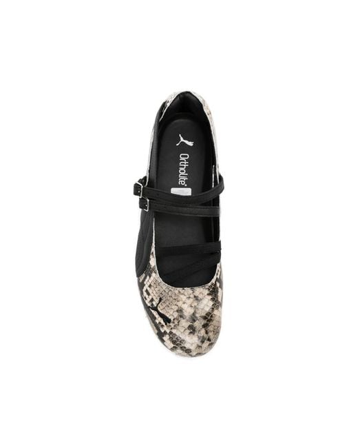 PUMA Black Speedcat Snake-Print Sneakers