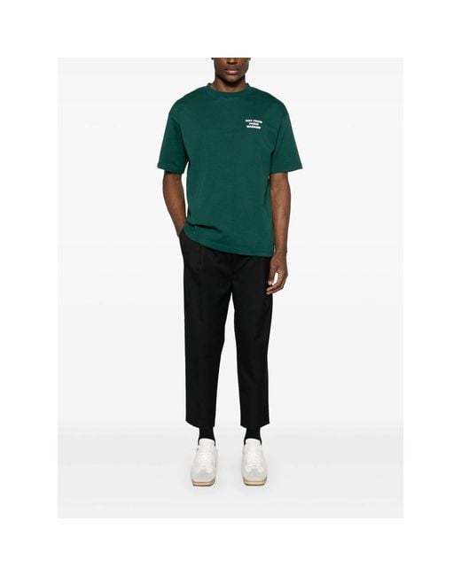 Drole de Monsieur Black Drawstring Twill Cropped Trousers for men