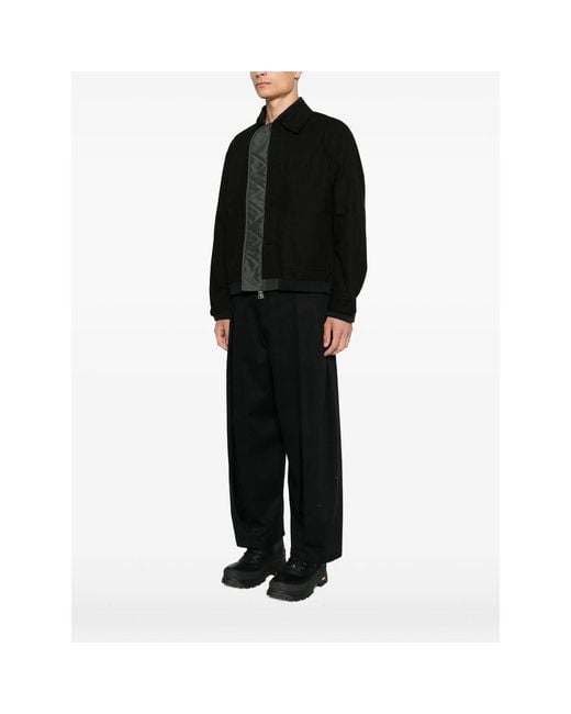 Sacai Black Reversible Zip-Fastening Jacket for men