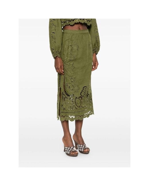 Farm Rio Green Majestic Garden Richelieu Skirt