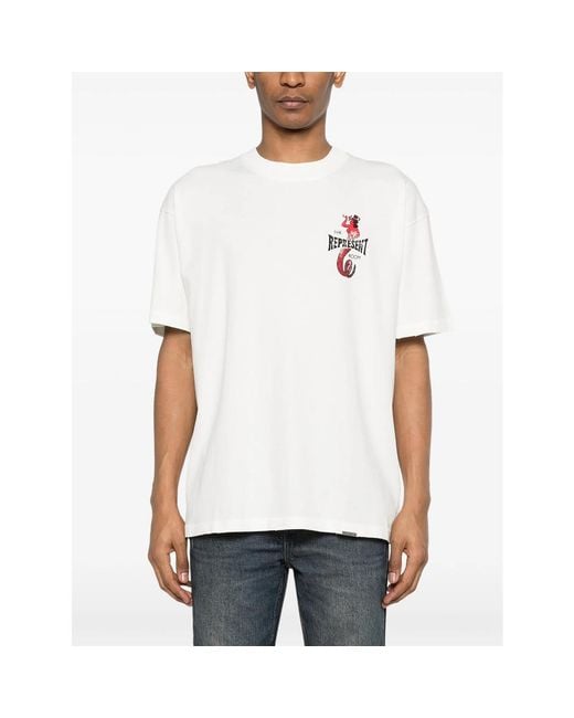 Represent White Crew Neck T-Shirt for men