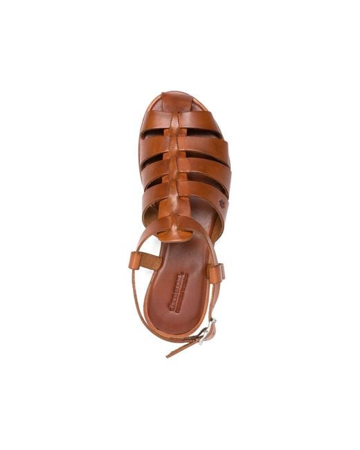 Dragon Diffusion Brown Woven Buckle-Fastening Sandals