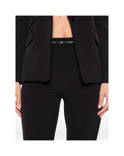 Elisabetta Franchi Black Shawl-Collar Single-Breasted Suit