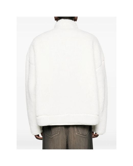 Maison Mihara Yasuhiro White Fleece Zip-Up Jacket for men