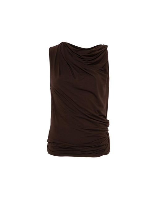 Entire studios Brown Draped Sleeveless Top
