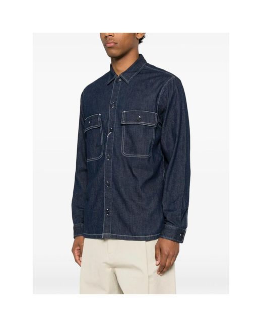 Samsøe & Samsøe Blue Patch-Pocket Shirt for men
