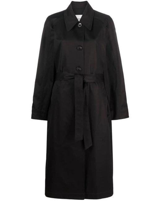 Low Classic Black Single-Breasted Button-Fastening Coat