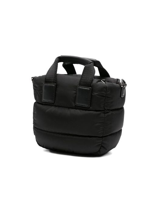 Moncler Black Mini Padded Logo-Plaque Tote Bag