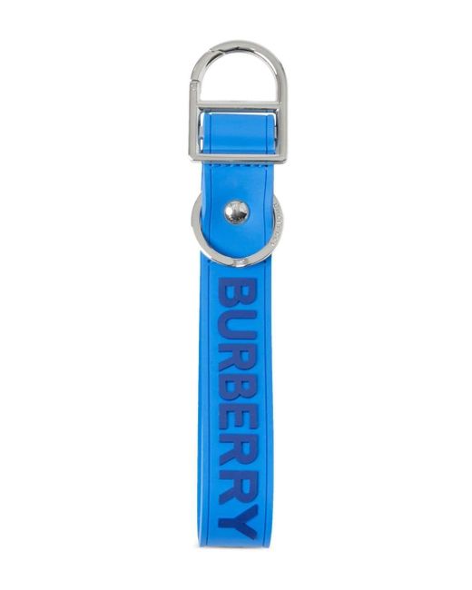 Burberry Blue Logo-Embossed Keyring for men