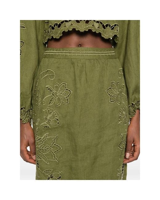 Farm Rio Green Majestic Garden Richelieu Skirt