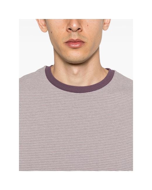 Kaptain Sunshine Purple Striped Crew-Neck T-Shirt for men