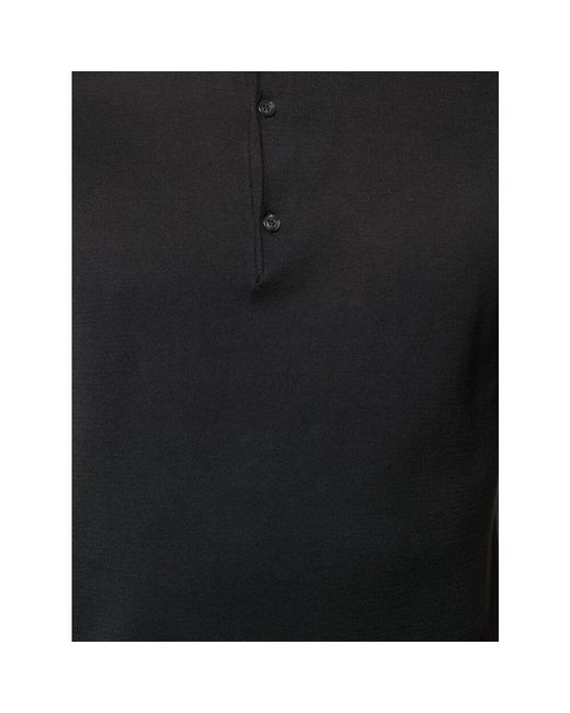 John Smedley Black Adrian Polo Shirts for men