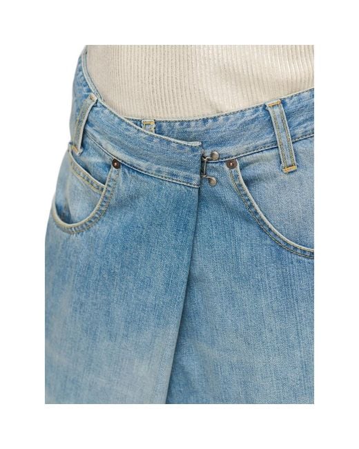 Maison Margiela Blue Wrap-Front Denim Jeans