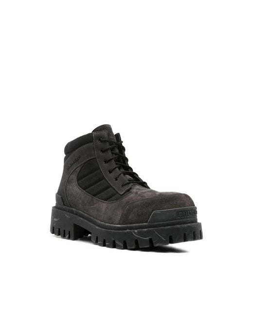 Balenciaga Black Lace-Up Boots for men