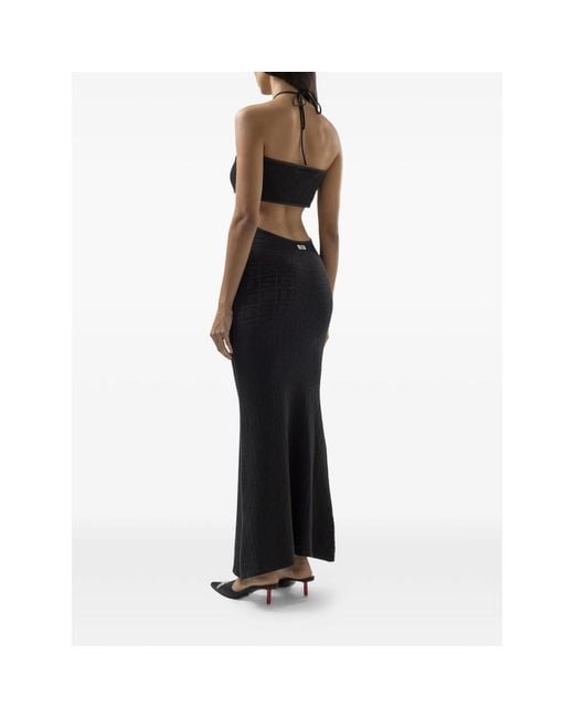 Gcds Black Dress Halterneck Cut-Out
