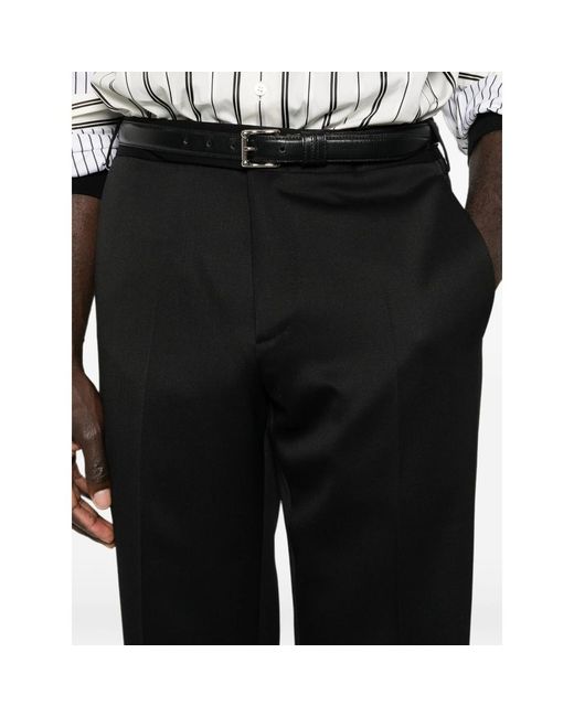 Lardini Black Pressed-Crease Straight-Leg Trousers for men