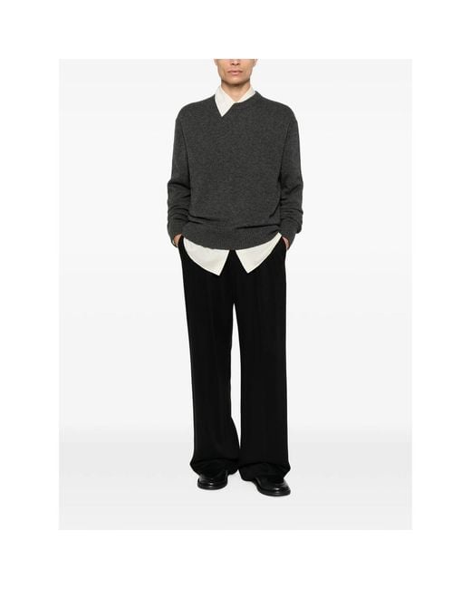 Diana Studio Black Ribbed-Trim Crew-Neck Sweater for men