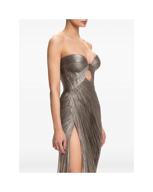 Maria Lucia Hohan Brown Zephyra Side-Slit Maxi Dress