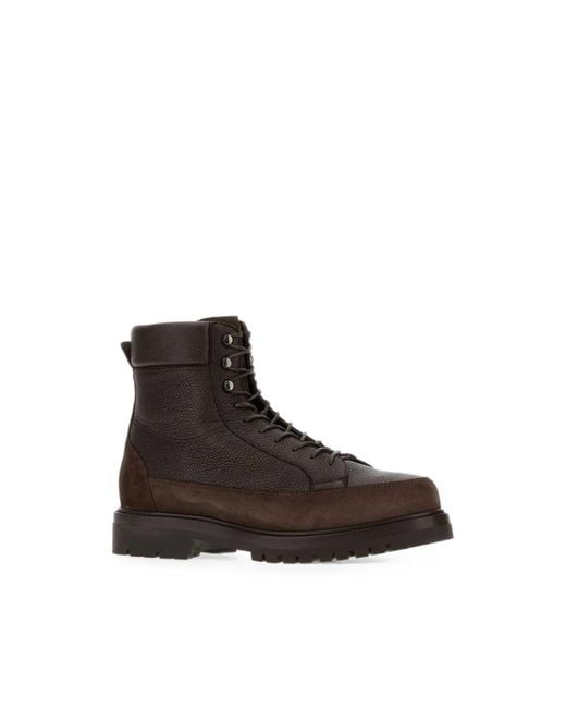 Brunello Cucinelli Brown Panelled Ankle Boots for men