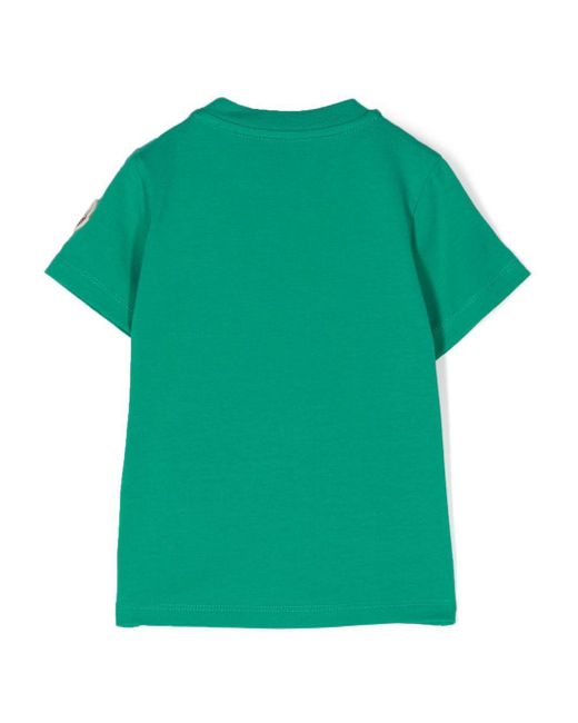 Moncler Green Logo-Printed Cotton T-Shirt