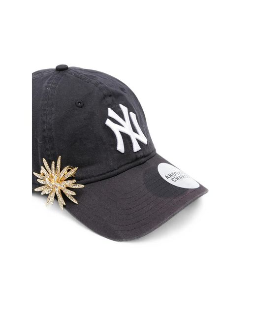 ANOTHER CHANCE Black Embellished Logo-Embroidered Baseball Cap for men