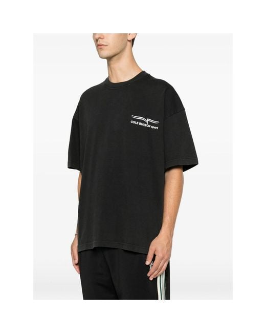 Cole Buxton Black Logo-Print Short-Sleeve T-Shirt for men