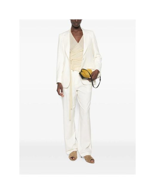 Lardini White Single-Breasted Peak-Lapel Blazer