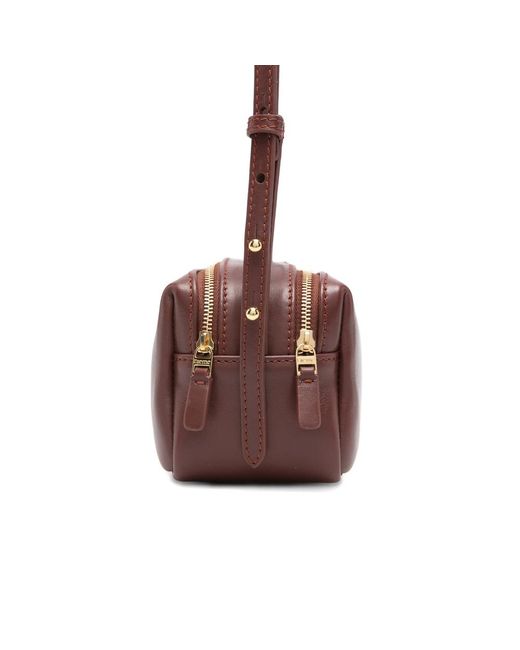 Elleme Brown Double-Zip Leather Cross Body Bag