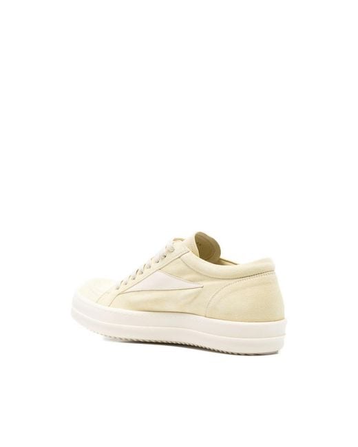 Rick Owens White Side Stripe Sneakers for men