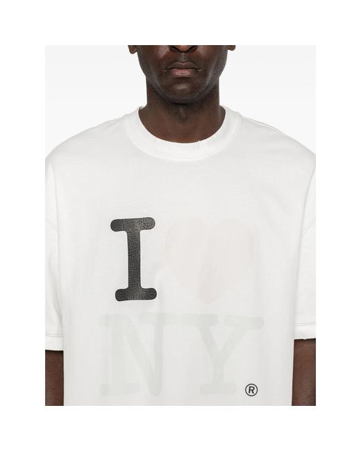 MADFRENZY White Letter Graphic T-Shirt for men