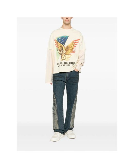 Who Decides War White Eagle-Graphic Long-Sleeve Sweatshirt for men