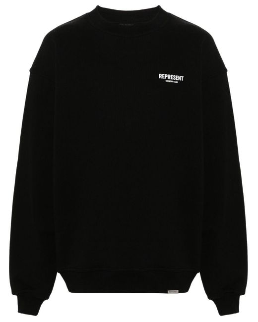 Represent Black Cotton Sweatshirt for men