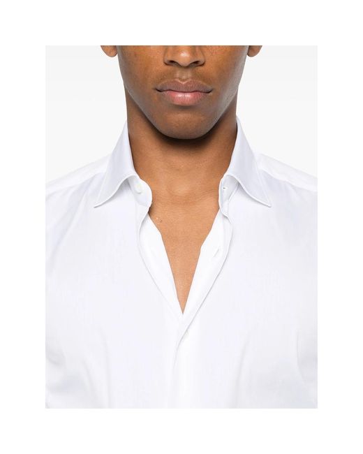 Mazzarelli White Button-Down Shirt for men