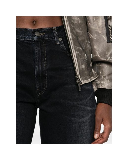 Haikure Black Faded Barrel-Leg Jeans
