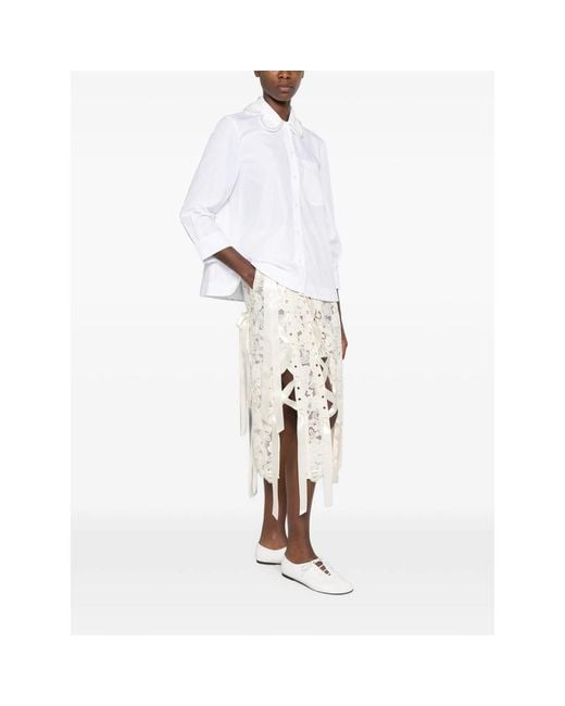Simone Rocha White Embellished-Collar Shirt