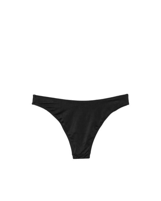Frankie's Bikinis Black X Jennie Dove Beaded-Logo Bikini Bottoms