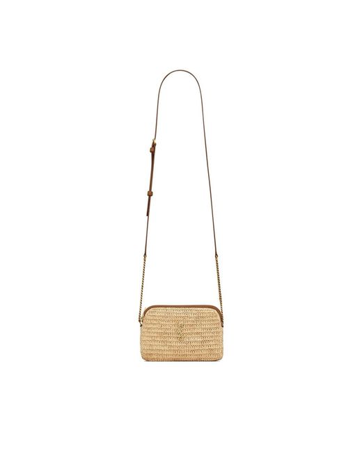 Saint Laurent Metallic Gaby Raffia Crossbody Bag