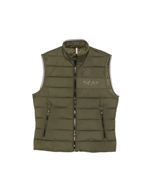 Boss Green Quilted Logo-Print Gilet for men