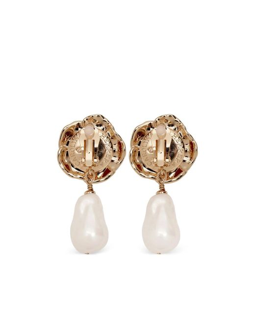 Carolina Herrera Metallic Flower-Motif Earrings