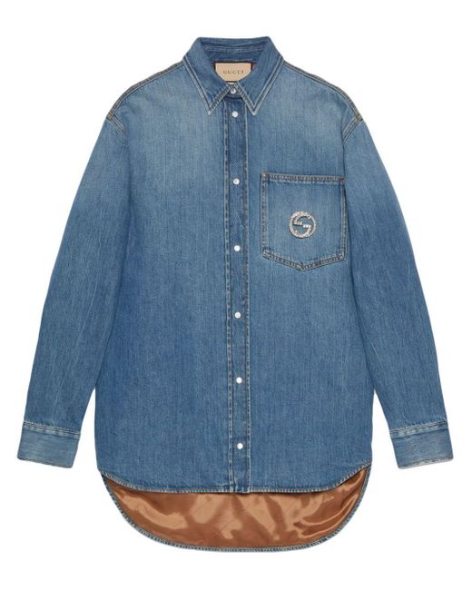 Gucci Blue Interlocking G Denim Jacket
