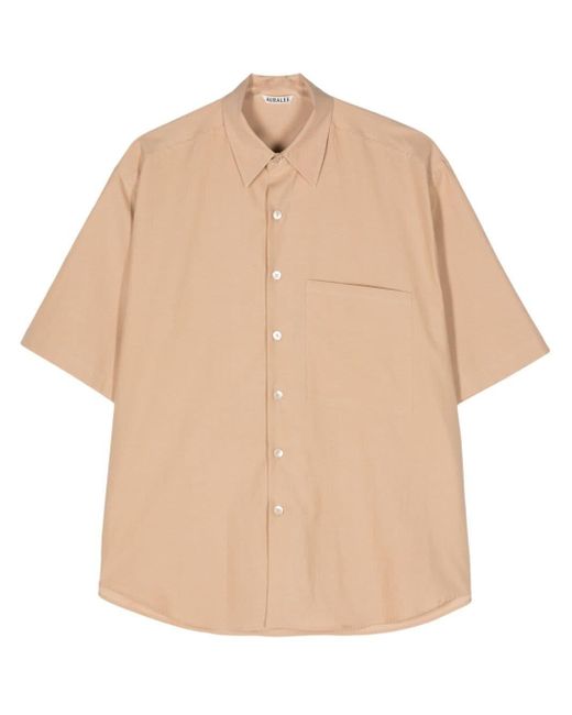 Auralee Natural Short -Sleeved Cotton Shirt for men
